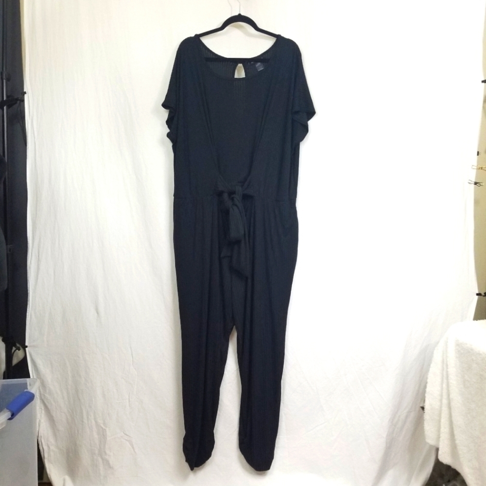 Plus-Ashley Stewart Pin striped jumpsuit